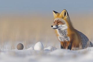 Red Fox in Winter Snow