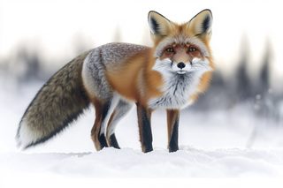 Red Fox In Winter Snow