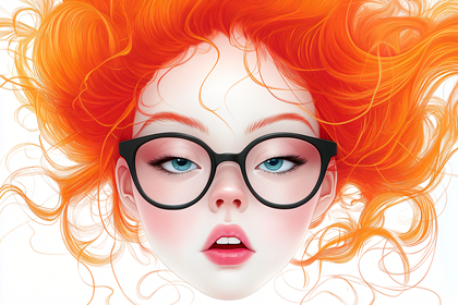 Red-Haired Woman with Glasses