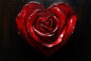 Red Heart Oil Painting