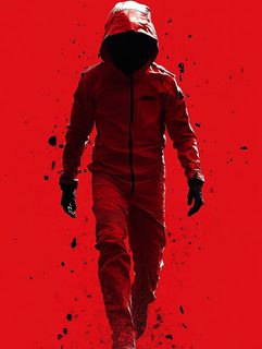 Red hooded figure