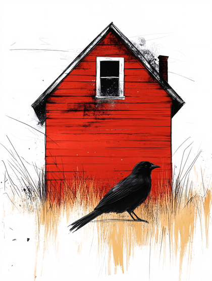Red House and Black Bird
