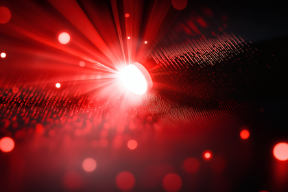 Red Light Burst on Patterned Surface