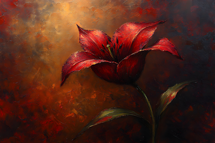 Red Lily Painting