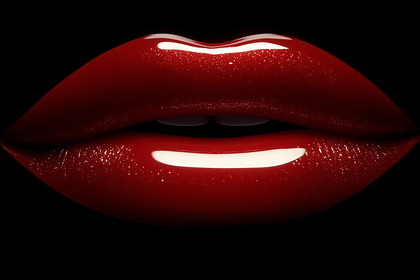 Red Lips with Glossy Finish