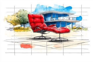 Red Lounge Chair By Modern House