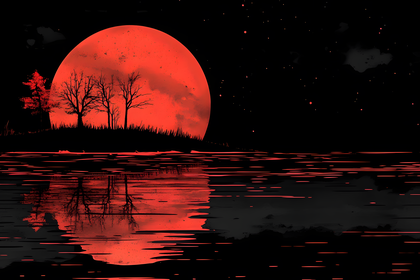 Red Moon Nightscape