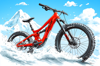 Red Mountain Bike Snow Ride