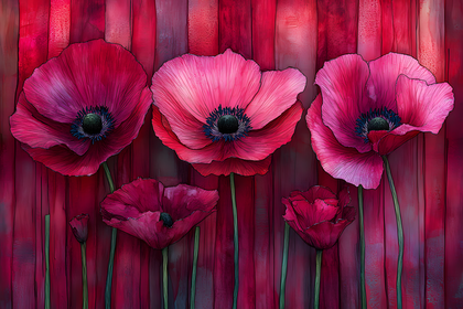 Red Poppies Watercolor Painting