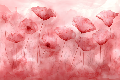 Red Poppies Watercolor Painting