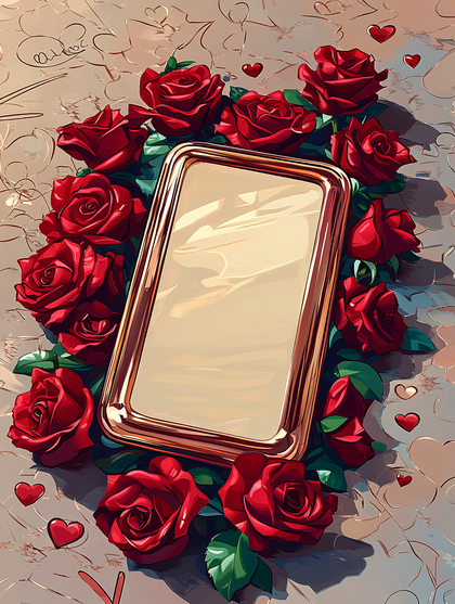 Red Roses and Frame