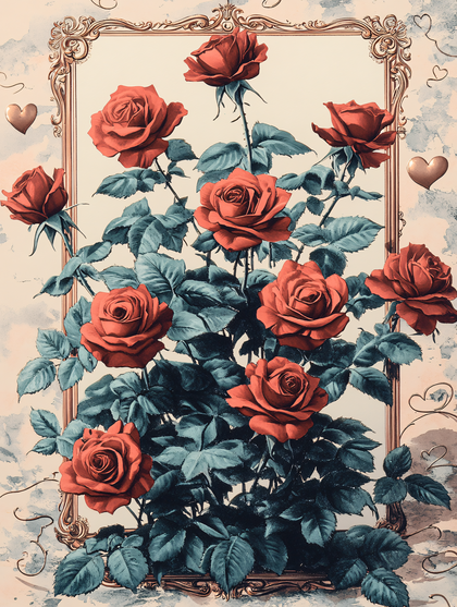 Red Roses in Frame