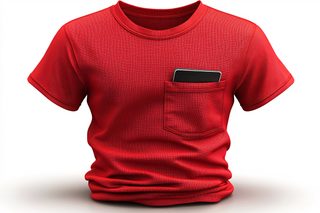 Red T-Shirt With Phone In Pocket
