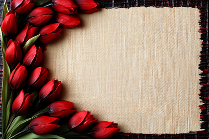 Red Tulips and Blank Canvas
