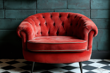 Red Velvet Armchair