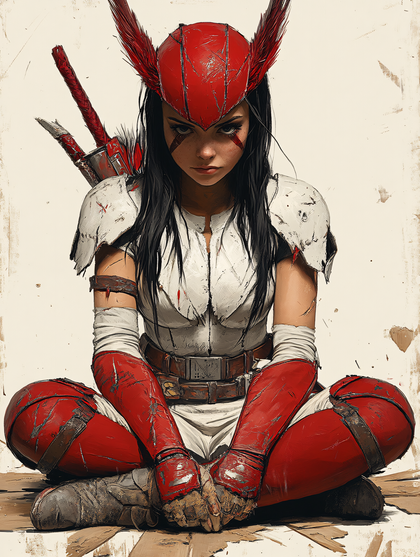 Red Warrior Woman Seated