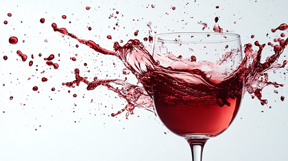 Red Wine Splash Out Of Glass