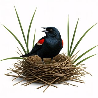 blackbird in nest