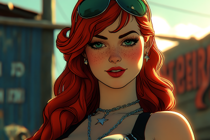 Redhead Beauty In Sunglasses