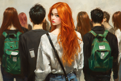 Redhead Glance in Crowd
