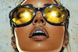 Reflective Sunglasses Close-Up
