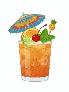 tiki cocktail illustration