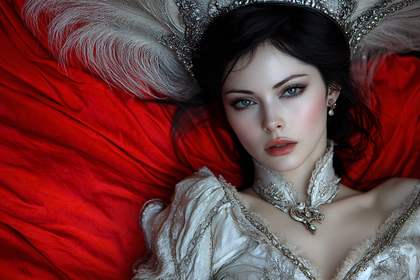 Regal Portrait of a Dark-Haired Woman