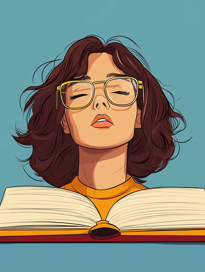 Relaxed Reader With Open Book