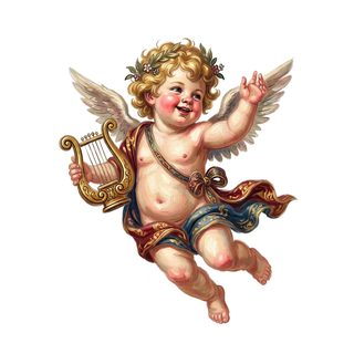 cherub with lyre