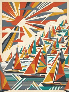 retro sailboats regatta