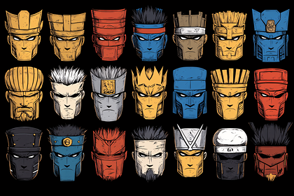 Retro Anime Character Portraits