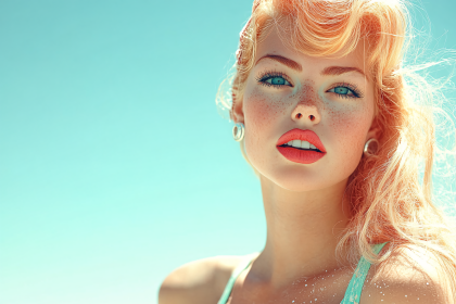 Retro Beauty With Freckles