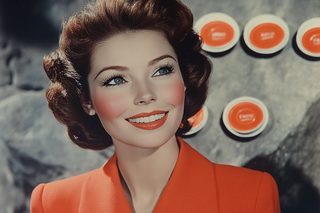 Retro Beauty with Orange Jars