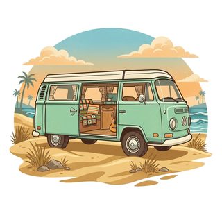 Camper van beach