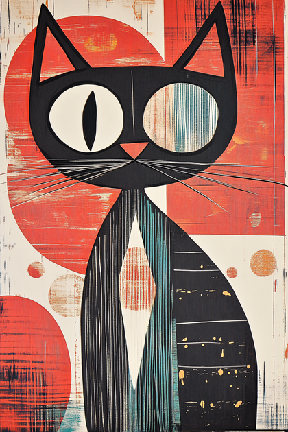 Retro Cat Abstraction