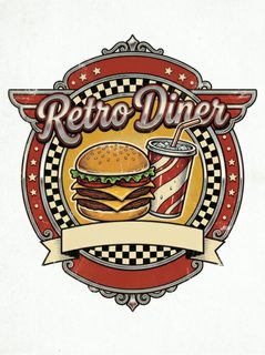 retro diner emblem