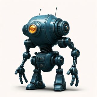 retro blue robot