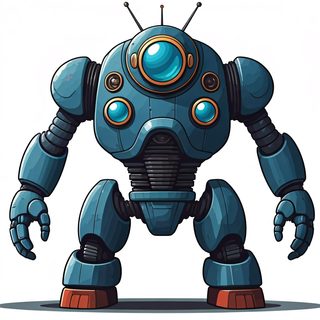blue-retro-robot