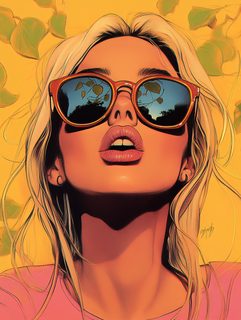 Retro Girl in Sunglasses