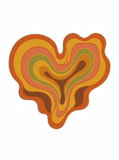 retro groovy heart