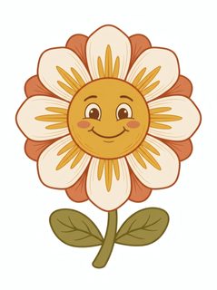 smiling retro flower
