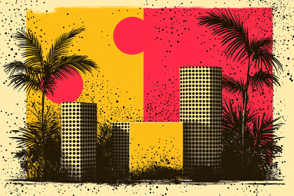 Retro Miami Skyline