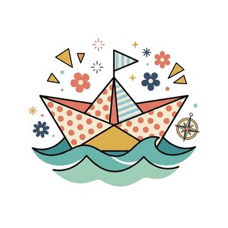 retro paper boat