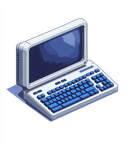 Retro Pixel Art Portable Computer