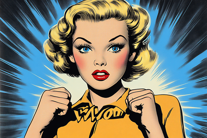 Retro Pop Art Woman Ready for Action
