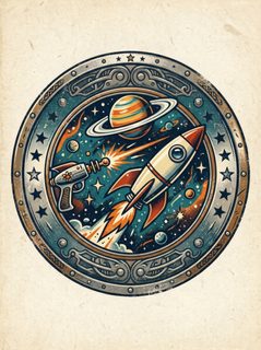 vintage space badge