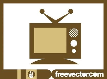 Retro TV Icon Free Vector