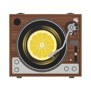 lemon vinyl turntable