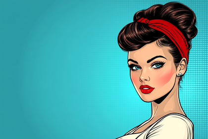 Retro Woman Portrait with Red Headband