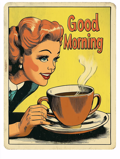 Retro Woman with Coffee